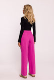 Elegant Wide-Leg Cotton Women's Pants with Darts and Pockets