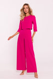 Elegant Women's Wide-Leg Jumpsuit with Double-Layered Top