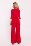 Elegant Wide-Leg Jumpsuit with Double-Layered Top and Pockets
