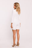 Elegant Women's Jumpsuit with Jacket Collar and Tie Detail