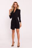 Elegant Women's Jumpsuit with Jacket Collar and Tie Detail