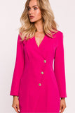 Elegant Collar Jacket Dress with Gold Button Details