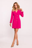 Elegant Collar Jacket Dress with Gold Button Details