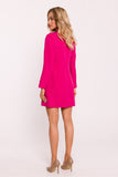 Elegant Collar Jacket Dress with Gold Button Details