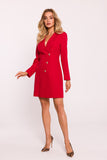 Elegant Jacket-Style Dress with Collar and Gold Buttons