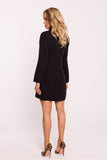Elegant Collar Jacket Dress with Gold Button Details