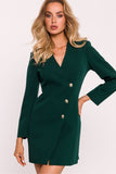 Elegant Jacket Dress with Collar and Gold Buttons