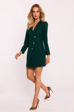Elegant Jacket Dress with Collar and Gold Buttons