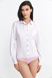 Elegant Fitted Body with Half-Collar and Long Sleeves