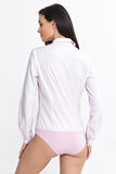 Elegant Fitted Body with Half-Collar and Long Sleeves