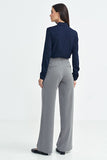 Elegant Wide Leg Relaxed Fit Women's Pants with Pleats