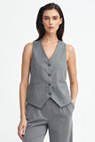 Elegant Striped Tennis Style Regular-Cut Vest