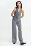 Elegant Striped Tennis Style Regular-Cut Vest