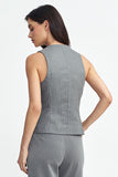 Elegant Striped Tennis Style Regular-Cut Vest