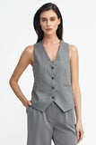 Elegant Striped Tennis Style Regular-Cut Vest