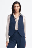 Elegant Tennis-Style Vest with Button Front and Imitation Pockets