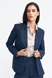 Fitted Tennis-Style Jacket with Classic Collar and Button Closure
