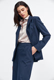 Fitted Tennis-Style Jacket with Classic Collar and Button Closure