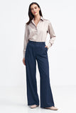 Elegant Women's Wide-Leg Pants with Tennis-Style Stripes