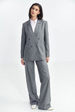 Elegant Oversized Blazer with Tennis-Style Stripes
