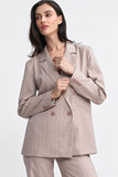 Elegant Oversized Jacket with Tennis-Style Stripes