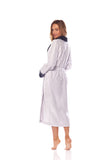 Elegant Women's Bathrobe with Pockets and Stylish Piping