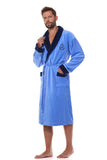Luxurious Men's Bathrobe with Elegant Collar & Embroidery