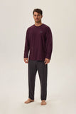 Cozy Deep Burgundy Long Sleeve Pajama Set