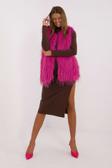 Casual Polyester Fur Vest for Everyday Elegance - pink / S/M