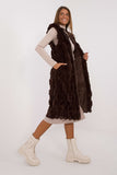 Elegant Faux Fur Vest with Hood and Pockets