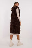 Elegant Faux Fur Vest with Hood and Pockets