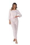 Elegant Women's Pajama Set with 3/4 Sleeve Blouse & Pants