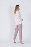 Elegant Women's Pajamas with Piping and Buttoned Shirt
