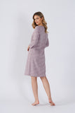 Elegant Knee-Length Nightshirt with 7/8 Sleeves and Buttons