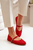 Chic Eco Suede Ballet Flats with Buckle Strap for Comfort