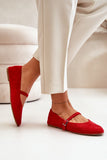 Chic Eco Suede Ballet Flats with Buckle Strap for Comfort