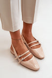 Eco-Leather Women's Ballet Flats with Adjustable Straps