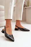 Elegant Pointed Toe Low Block Heel Ballerina Flats
