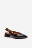 Elegant Pointed Toe Low Block Heel Ballerina Flats
