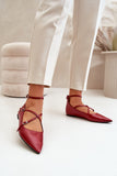 Eco Leather Women's Ballet Flats with Adjustable Ankle Strap