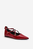 Eco Leather Women's Ballet Flats with Adjustable Ankle Strap
