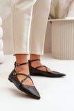 Eco-Leather Ballerinas with Ankle Strap for Ultimate Comfort