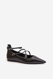 Eco-Leather Ballerinas with Ankle Strap for Ultimate Comfort