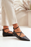 Eco-Leather Ballerinas with Ankle Strap for Ultimate Comfort