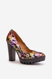 Handmade Leather Elegant Pumps with Non-Slip Platform