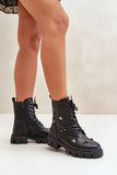Stylish Eco Leather Ankle Boots with Zipper and Lacing