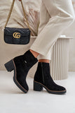 Eco Suede Women's Ankle Boots with Block Heel and Insulation