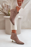 Elegant Women's Ankle Boots with Decorative Heel Design