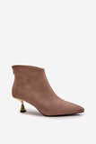 Elegant Women's Ankle Boots with Decorative Heel Design