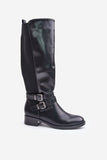 Elegant Eco-Leather Knee-High Flat Heel Women's Boots